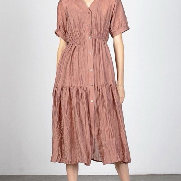 Women’s Mod Ref Button Front Savannah Dress Womens Size Small‎ Lightweight Sheer - Picture 1 of 14